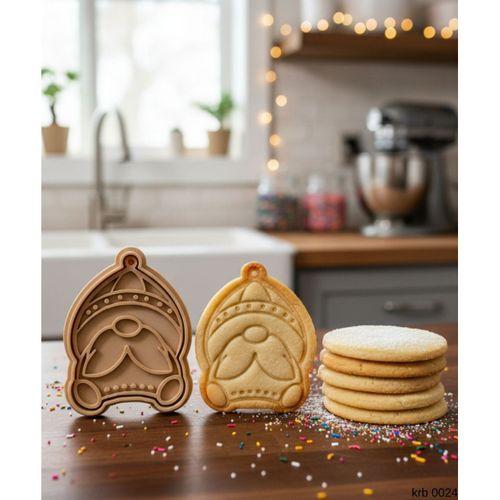 Sevimli Oturan Noel Cucesi Sekillendirici Kalip Kurabiye Hamur Kesici Seti