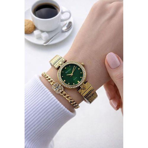 Ferrucci Çelik Kordon 2 Yıl Garantili 3 Atm Suya Dayanıklı Kadın Kol Saati+Bileklik F.EM03693.6