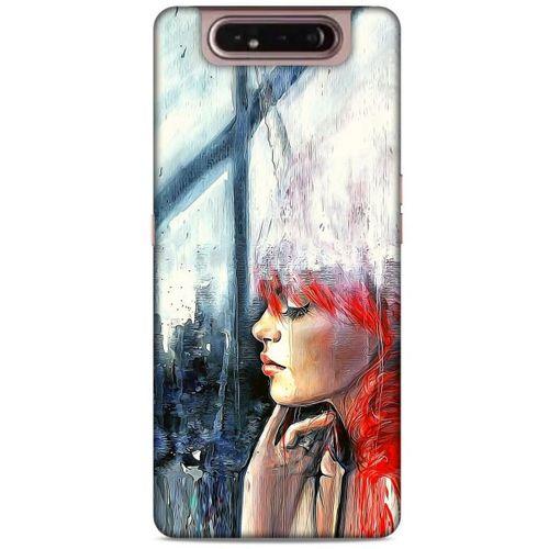 Samsung Galaxy A80 Kılıf Depresyon (14) Lansman Kılıf Mor Bordo