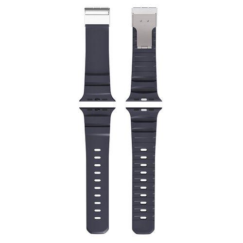 Apple Watch 44mm Zore KRD-145 Metal Tokalı Silikon Kordon