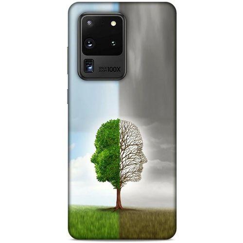 Samsung Galaxy S20 Ultra Kılıf Depresyon (35) Fit Design Kılıf Toz Pembe Lacivert
