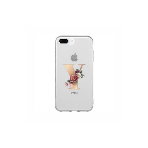 iPhone 8 Plus Y Harfi Desenli Şeffaf Telefon Kılıfı