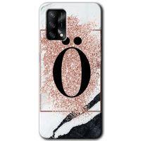 OPPO Oppo A54 Kılıf HD Desen Baskılı Arka Kapak - Pembe Mermer Desenli Ö Harfi