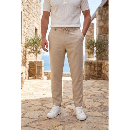 Partain Havuç Kesim Bezayağı Kumaş Boyfriend Kalıp Jogger Erkek Pantolon - Bej