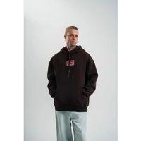 Erkek Premium Nakışlı Kapşonlu Sweatshirt Double Oversize Üç İplik Pamuklu - Siyah