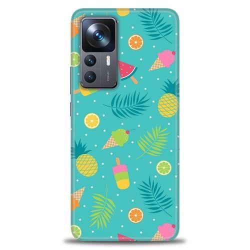 Xiaomi Mi 12T Kılıf HD Baskılı Kılıf - Dondurma ve Yapraklar + Tam Ekran Koruyucu