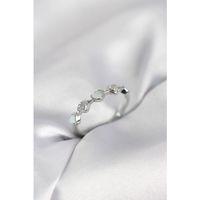 Gümüş Renk Minimal Kalp Model Zirkon Taşlı Pirinç Kadın Yüzük