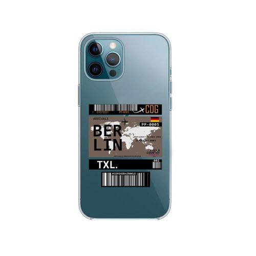 iPhone 12 Pro Berlin Bilet Tasarımlı Premium Şeffaf Silikon Kılıf