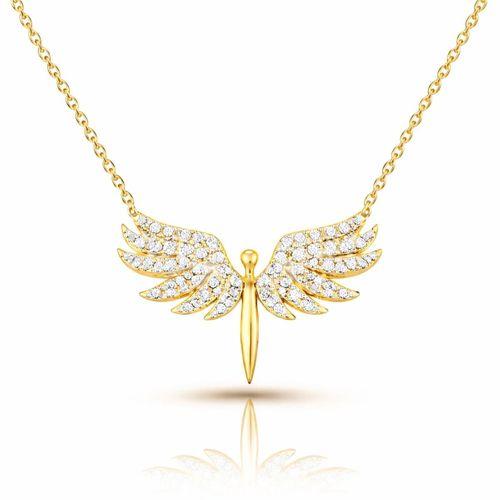 Gümüş Gold Mikail Meleği Bayan Kolye