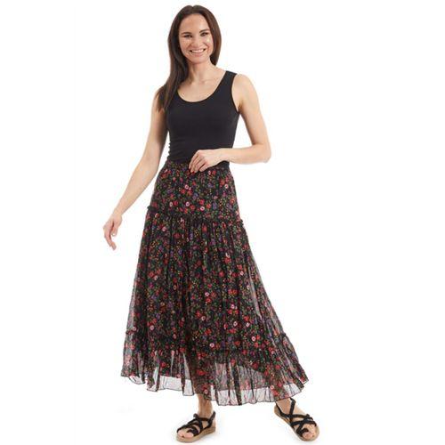 Şile Bezi Siyah Tomurcuk Vual Uzun Etek