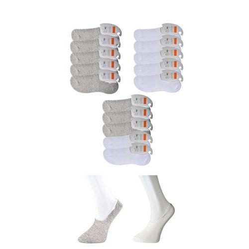Gri ve Beyaz Erkek Babet Çorap 15 çift