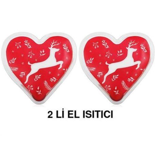 2 Adet Kalpli Geyikli Cep Sobası,El Isıtıcı,Sıcak Su Torbası Pvc  9Cm