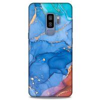 Samsung Galaxy S9 Plus Uyumlu Kılıf Mavi Delisi (10) Full Koruma Kılıfı Mermer