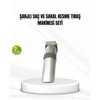 Şarjlı Saç Ve Sakal Kesme Makinesi – Paslanmaz Çelik Bıçak, Ayarlanabilir Başlık