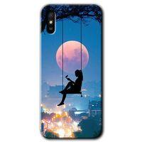 MRCİLETİSİM Xiaomi Redmi 9A Kılıf Baskılı Kapak - Yalnız Kadın + 5D Tam Kaplayan Cam