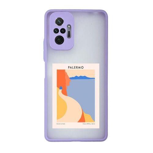 Xiaomi Redmi Note 10 Pro Max Uyumlu Palermo Desenli Kamera Korumalı Buzlu Şeffaf Lüx Telefon Kılıfı