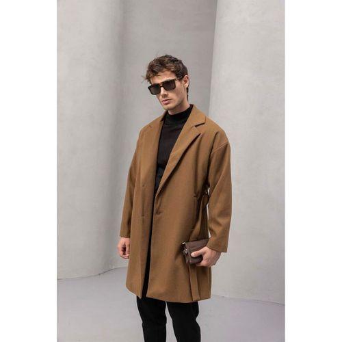 Carlo Oversize Kaşe Kaban Camel - Fincher Boğazlı Kazak Siyah - Bezayağı Kumaş Pantolon Siyah