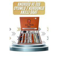 7 Kordonlu Akıllı Saat Plastik Kordon Hasır Kordon Çelik Kordon