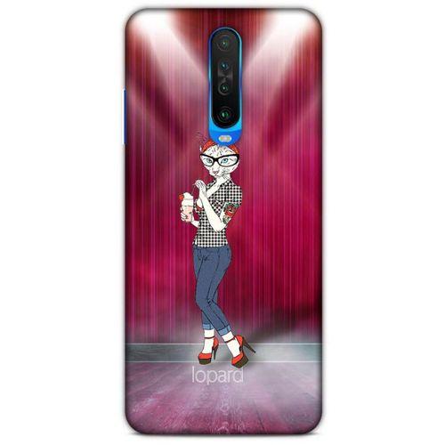 Xiaomi Redmi K30 5G Kılıf FunnyMaX (50) Shockproof Kılıf Koyu Pembe Kedi