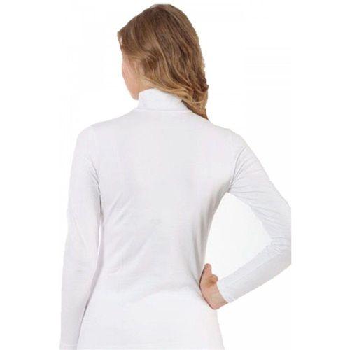 Bayan Uzun Kol Boğazlı Body Beyaz