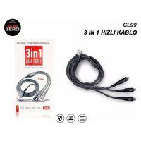 Sub Zero 3 Farklı Girişli Data Şarj Kablosu Cl99