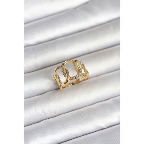 316L Çelik Gold Renk Samanyolu Model Kadın Yüzük