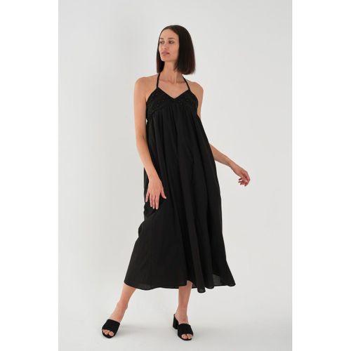ALEXANDERGARDI Halter Yaka Brode Detaylı Maxi Elbise
