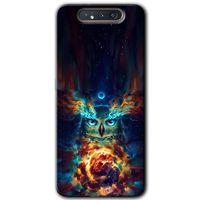 Samsung Galaxy A80 Kılıf Baskılı Kapak - Ballı Baykuş + 5D Tam Kaplayan Cam