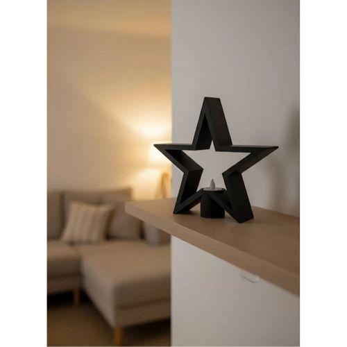 Yıldız Mumluk Siyah Modern Salon Ve Raf Dekoru