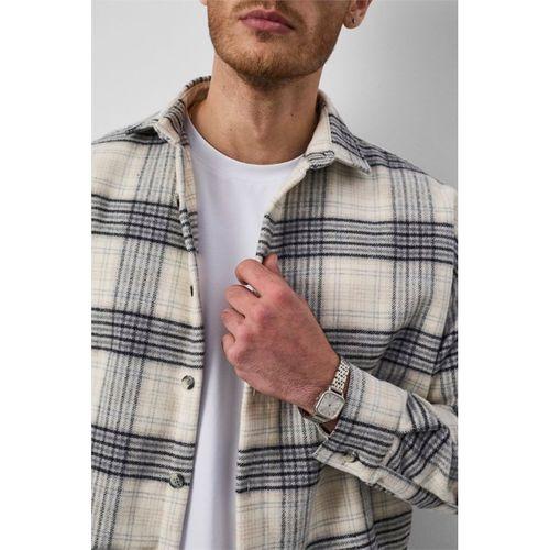Brandon Relaxed Fit Pamuklu Geniş Çizgili Oduncu Erkek Gömlek - Açık Mavi