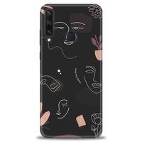 Huawei Y6P Kılıf HD Baskılı Kılıf - Siyah Silüet + Tam Ekran Koruyucu