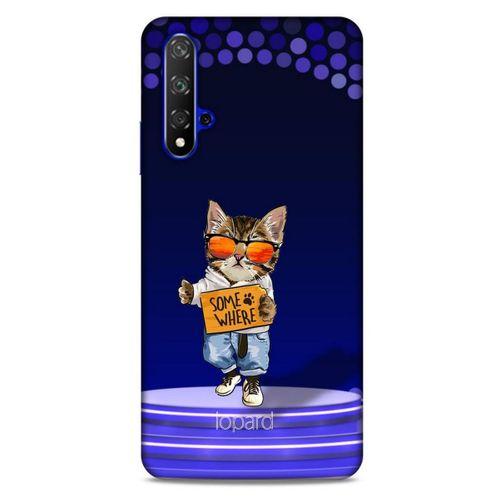 Huawei P Smart S Y8P Kılıf FunnyMaX (42) Rugged Armor Kılıf Kedili Mor