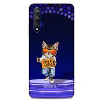 Huawei P Smart S Y8P Kılıf FunnyMaX (42) Rugged Armor Kılıf Kedili Mor