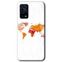 Oppo A55 Kılıf HD Desen Baskılı Arka Kapak - Dünya Haritası + Kırılmaz Cam