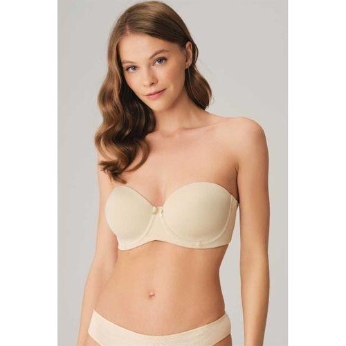 Kadın Balenli Desteksiz Dolgusuz Askısız Straplez Yumuşak Süngerli Günlük Klasik T-shirt Sütyeni