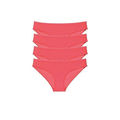 4 adet Süper Eko Set Likralı Kadın Slip Külot Fuşya