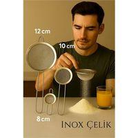 Zhltools Inox Süzgeç Seti - 3 Boy Çok Amaçlı Süzgeç 304 Çelik Profesyoneller İçin
