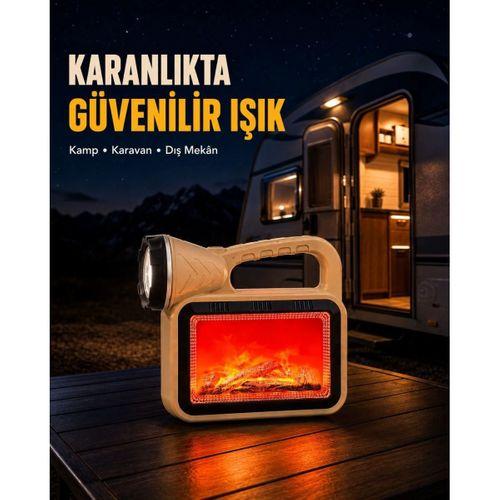 Solar Alev Işığı Cob Teknolojili Taşınabilir El Feneri Ve Kamp Lambası