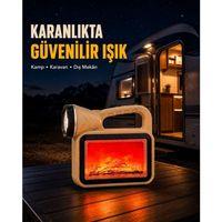 Solar Alev Işığı Cob Teknolojili Taşınabilir El Feneri Ve Kamp Lambası