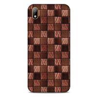 Huawei Y5 2019 Kılıf Patchwork (4) Koruma Kılıfı Açık Kahverengi