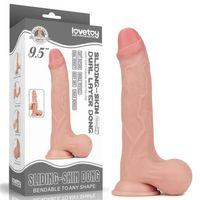Belden Bağlamalı Yeni Nesil Çift Katmanlı 24,5 cm Realistik Dildo Penis