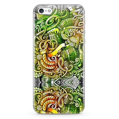 Apple iPhone 5 Kılıf Gece Yaşamı Doodle Arka Kapak Koruma Desenli Full Koruyucu