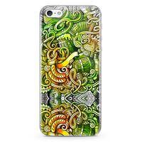 Apple iPhone 5 Kılıf Gece Yaşamı Doodle Arka Kapak Koruma Desenli Full Koruyucu
