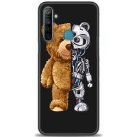 Realme 5i Kılıf HD Baskılı Kılıf - Ayı ve İskeleti + Tam Ekran Koruyucu