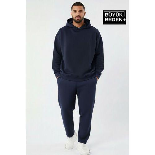 Erkek Büyük Beden Kapşonlu ince Sweatshirt SPR24BSW57