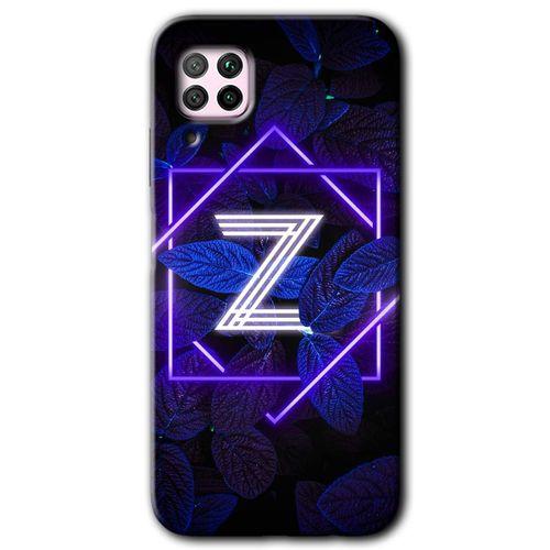 Huawei P40 Lite Kılıf HD Desen Baskılı Arka Kapak - Dark Neon Yaprak Z Harfi
