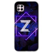 Huawei P40 Lite Kılıf HD Desen Baskılı Arka Kapak - Dark Neon Yaprak Z Harfi