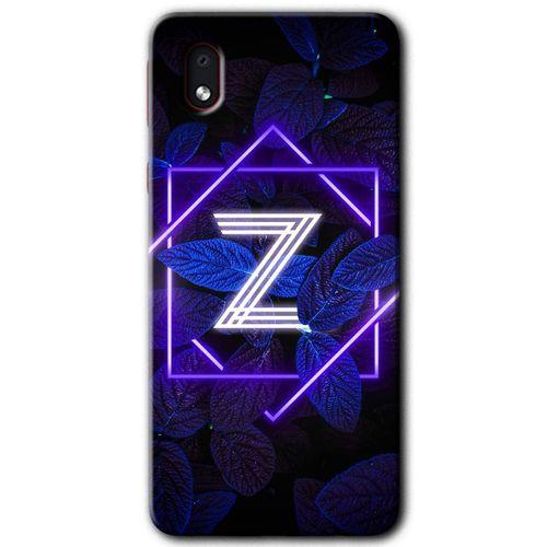 Potkal Hediye Fabrikası Samsung Galaxy A01 Core Kılıf HD Desen Baskılı Arka Kapak - Dark Neon Yaprak Z Harfi