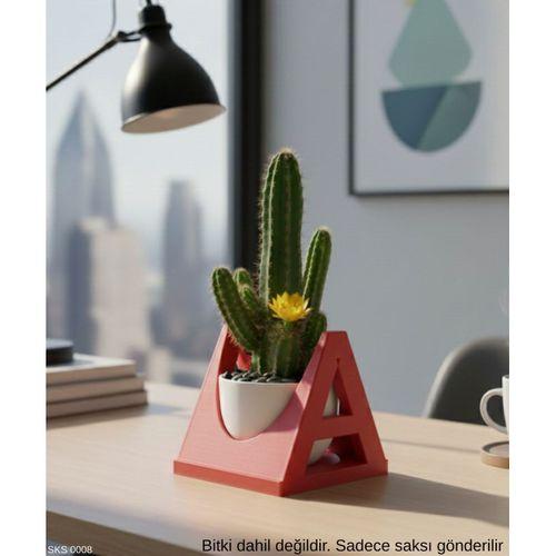 Kırmızı A Harf Seklinde Mini Dekoratif Saksi Ismine Ozel Bas Harf Tasarim 75 Cm Masa Ustu Ofis Dekoru