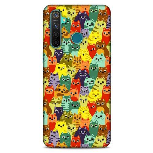 Lopard Oppo Realme 5 Pro Uyumlu Kılıf Kediler (38) Neo Hybrid Kılıf Mor